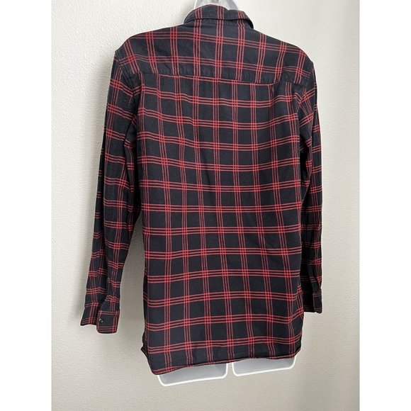 A.P.C. Cotton Flannel Shirt Men Blue Red Plaid Size XS Burton Front Classic - Picture 3 of 6